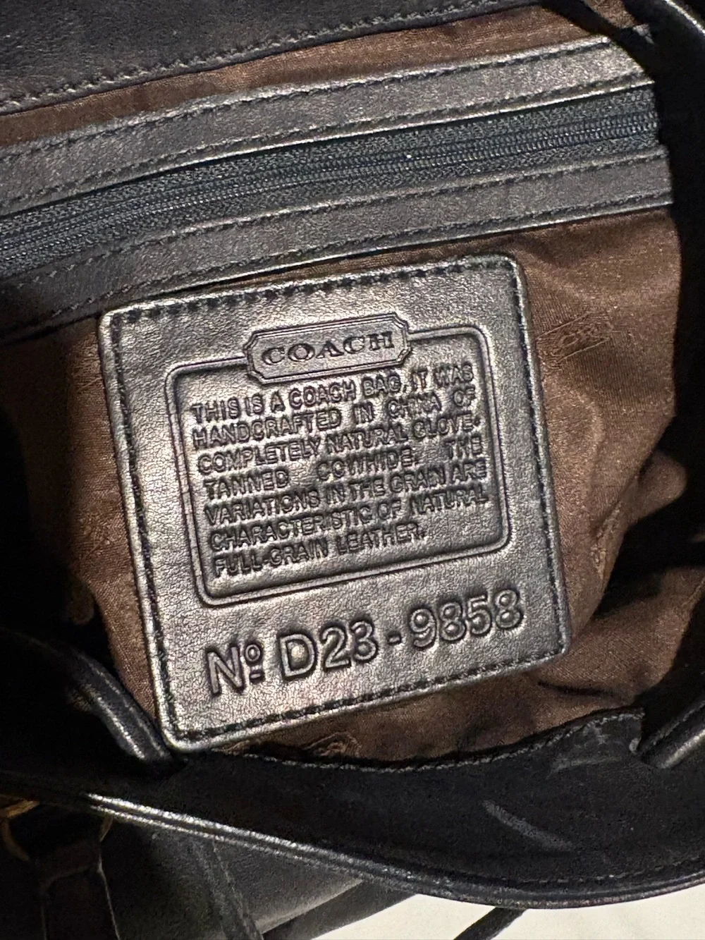Y2K Coach Black Leather Backpack Drawstring Brass Hardware